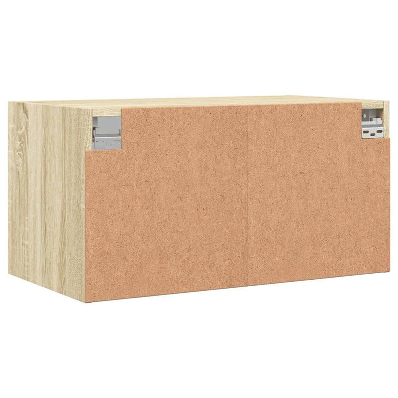 vidaXL 2 db sonoma tölgy színű faliszekrény üvegajtókkal 68,5x37x35 cm