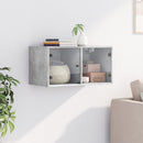 vidaXL betonszürke faliszekrény üvegajtókkal 68,5x37x35 cm