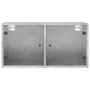 vidaXL betonszürke faliszekrény üvegajtókkal 68,5x37x35 cm