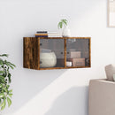vidaXL füstös tölgy színű faliszekrény üvegajtókkal 68,5x37x35 cm