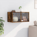 vidaXL füstös tölgy színű faliszekrény üvegajtókkal 68,5x37x35 cm