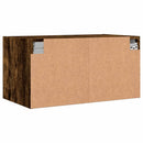 vidaXL füstös tölgy színű faliszekrény üvegajtókkal 68,5x37x35 cm