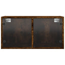 vidaXL 2 db füstös tölgy színű faliszekrény üvegajtókkal 68,5x37x35 cm