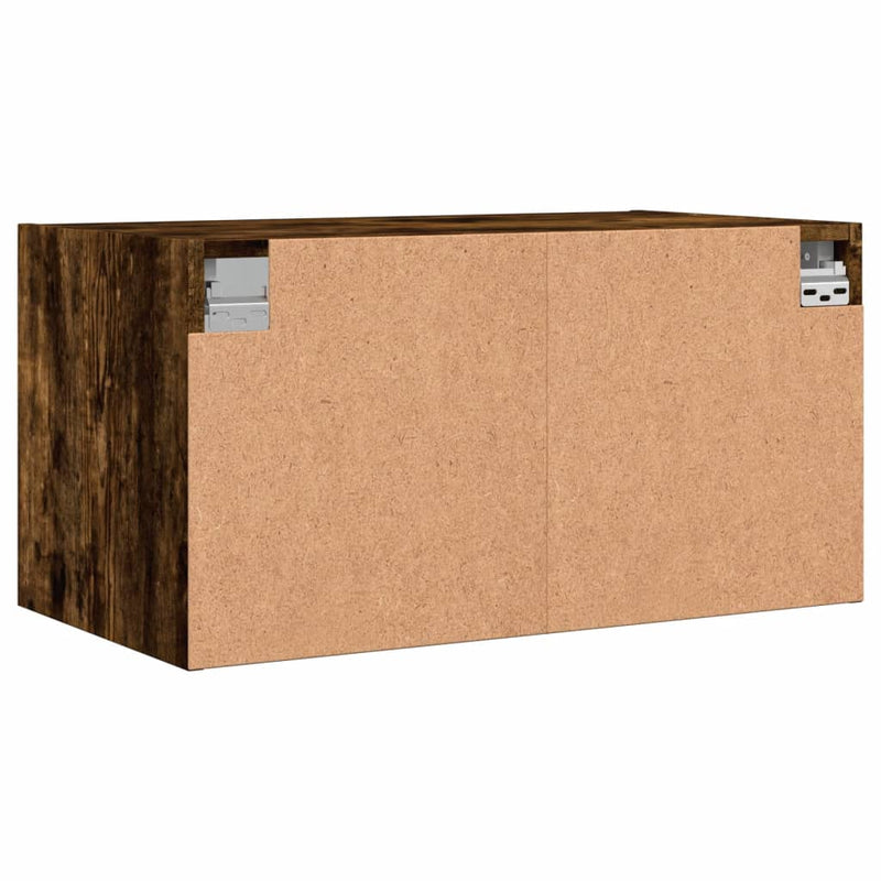 vidaXL 2 db füstös tölgy színű faliszekrény üvegajtókkal 68,5x37x35 cm