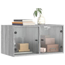 vidaXL 2 db szürke sonoma faliszekrény üvegajtókkal 68,5 x 37 x 35 cm