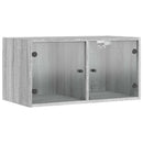 vidaXL 2 db szürke sonoma faliszekrény üvegajtókkal 68,5 x 37 x 35 cm