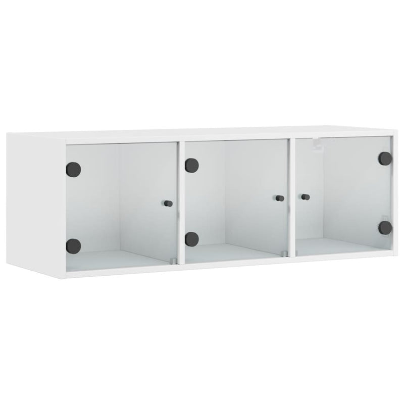 vidaXL fehér faliszekrény üvegajtókkal 102 x 37 x 35 cm