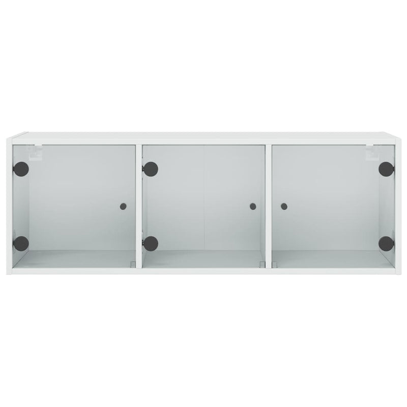 vidaXL fehér faliszekrény üvegajtókkal 102 x 37 x 35 cm