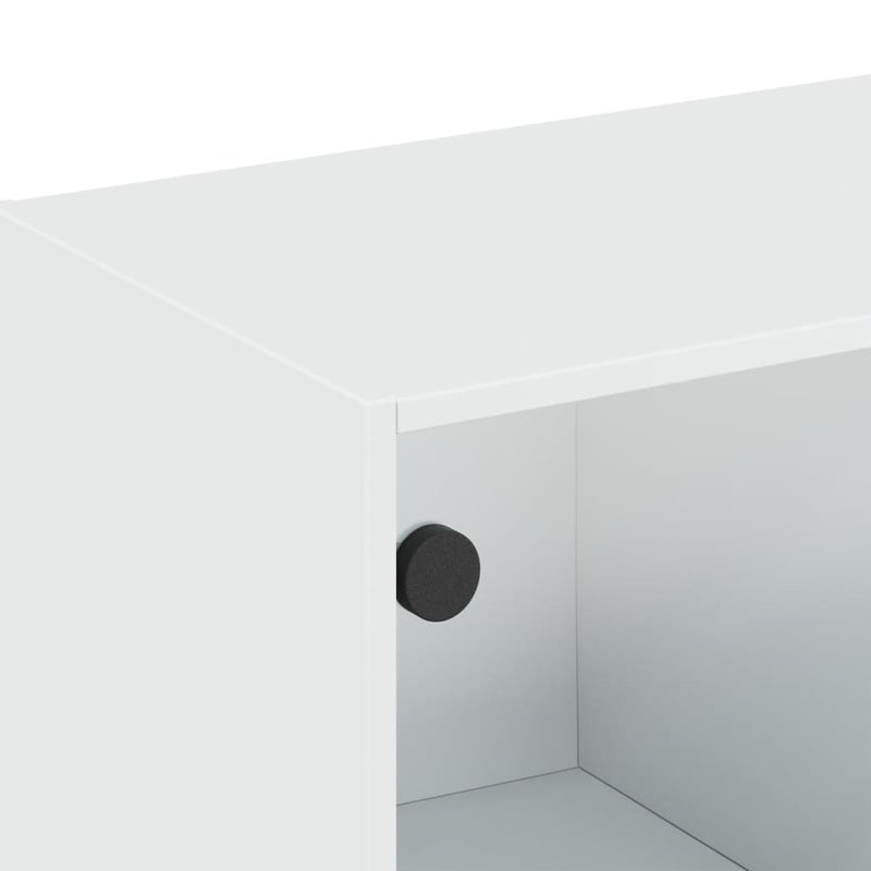 vidaXL fehér faliszekrény üvegajtókkal 102 x 37 x 35 cm