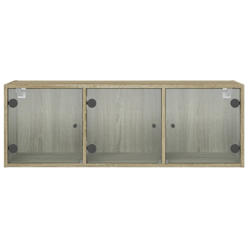 vidaXL sonoma-tölgyszínű faliszekrény üvegajtókkal 102 x 37 x 35 cm