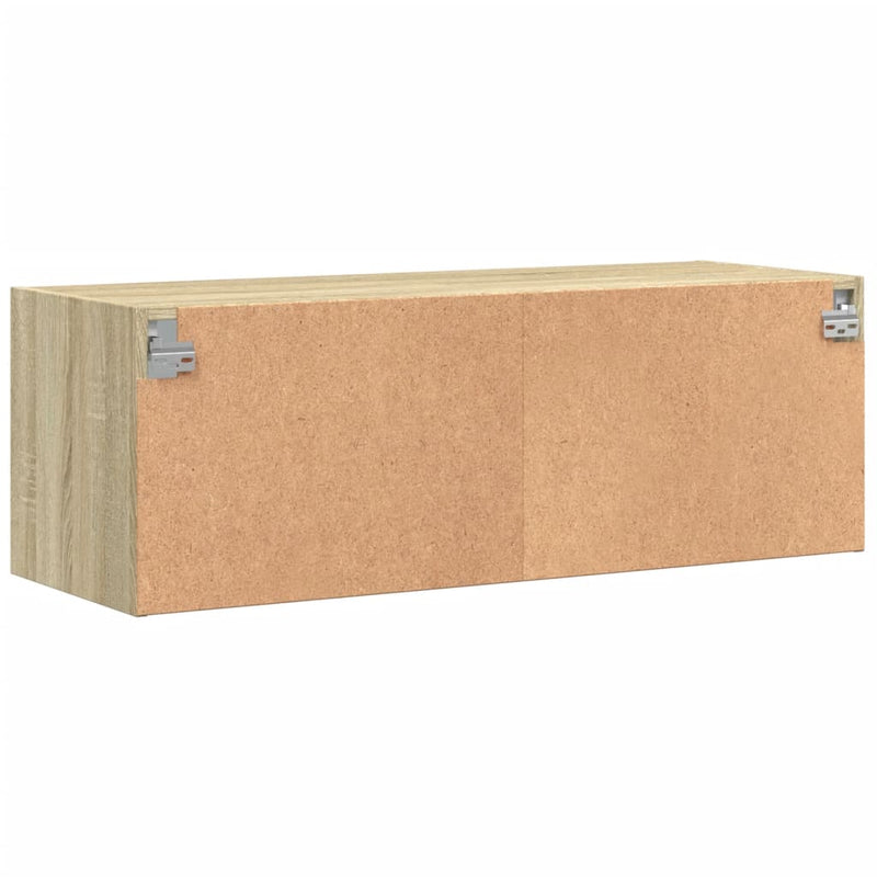 vidaXL sonoma-tölgyszínű faliszekrény üvegajtókkal 102 x 37 x 35 cm