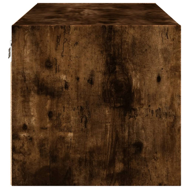 vidaXL füstös tölgyszínű faliszekrény üvegajtókkal 102 x 37 x 35 cm