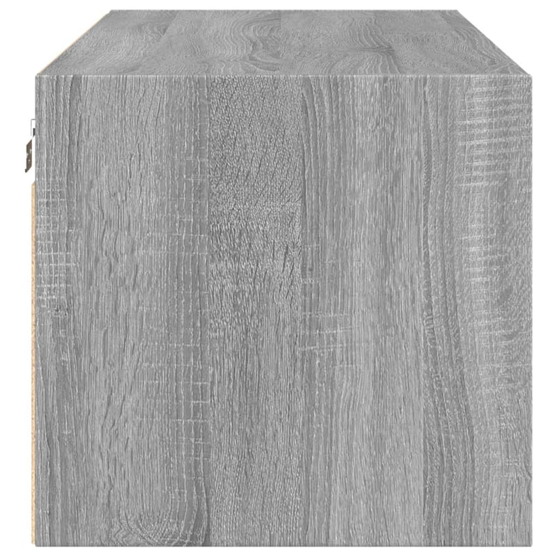 vidaXL szürke sonoma színű faliszekrény üvegajtókkal 102 x 37 x 35 cm