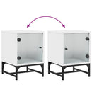 vidaXL fehér éjjeliszekrény üvegajtóval 35 x 37 x 50 cm