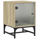 vidaXL 2 db sonoma tölgy színű éjjeliszekrény üvegajtókkal 35x37x50 cm