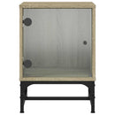 vidaXL 2 db sonoma tölgy színű éjjeliszekrény üvegajtókkal 35x37x50 cm