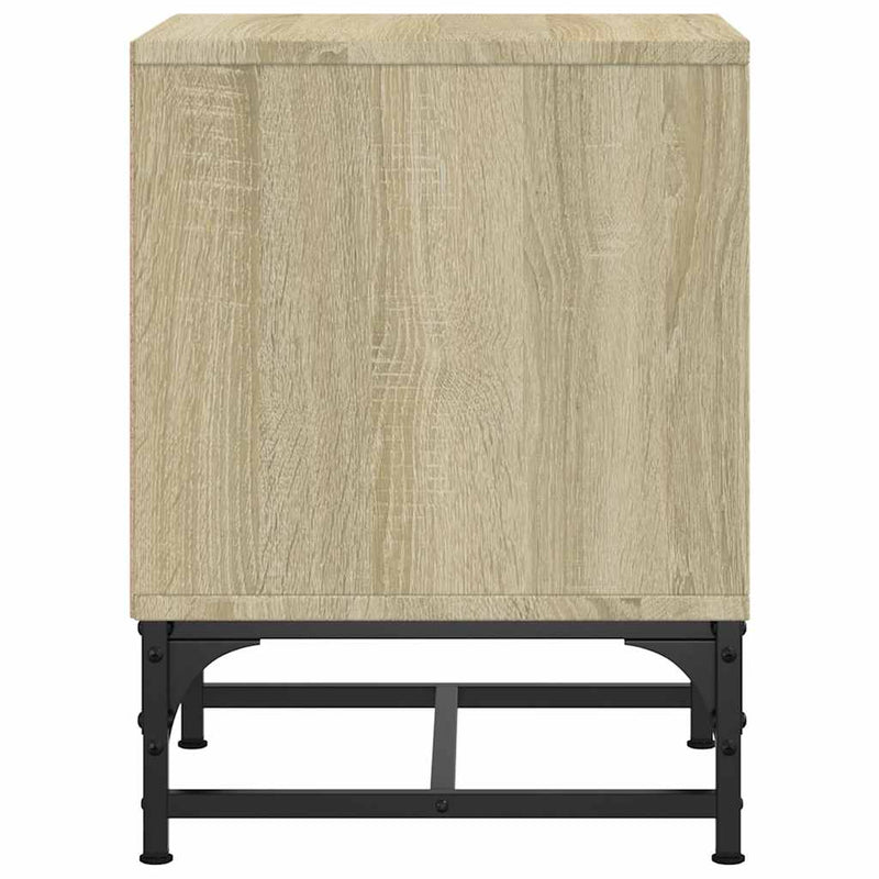 vidaXL 2 db sonoma tölgy színű éjjeliszekrény üvegajtókkal 35x37x50 cm