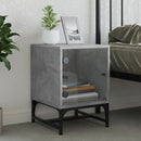 vidaXL betonszürke éjjeliszekrény üvegajtóval 35 x 37 x 50 cm