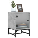 vidaXL 2 db betonszürke éjjeliszekrény üvegajtóval 35 x 37 x 50 cm