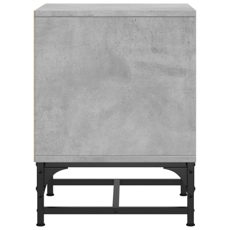 vidaXL 2 db betonszürke éjjeliszekrény üvegajtóval 35 x 37 x 50 cm