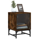 vidaXL füstös tölgy színű éjjeliszekrény üvegajtóval 35 x 37 x 50 cm