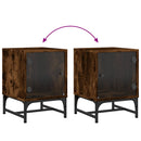 vidaXL füstös tölgy színű éjjeliszekrény üvegajtóval 35 x 37 x 50 cm