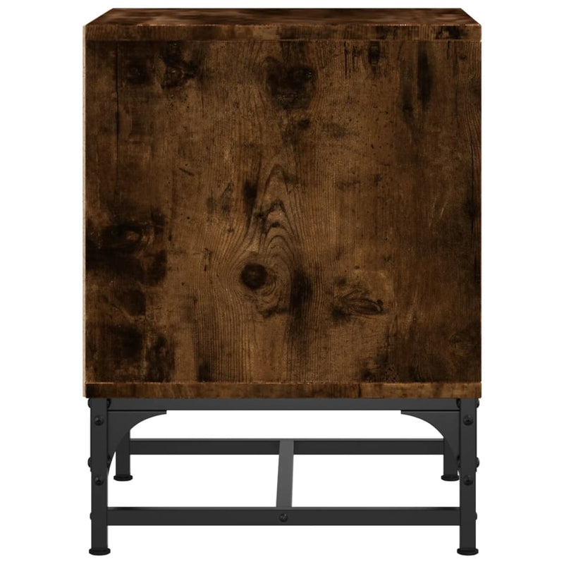 vidaXL 2 db füstös tölgy színű éjjeliszekrény üvegajtókkal 35x37x50 cm