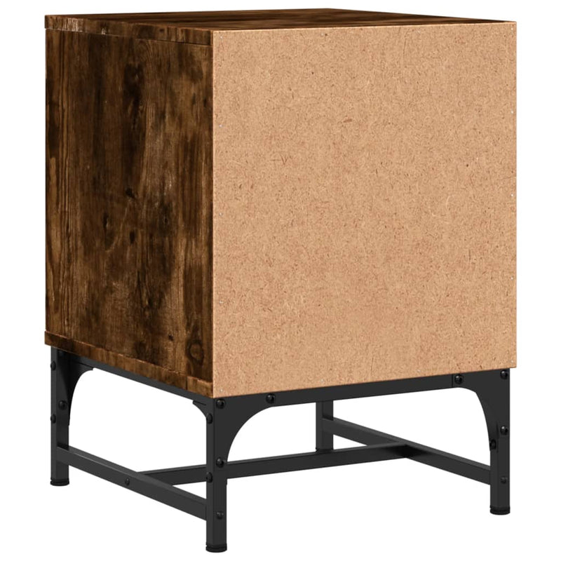 vidaXL 2 db füstös tölgy színű éjjeliszekrény üvegajtókkal 35x37x50 cm