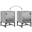 vidaXL szürke sonoma színű éjjeliszekrény üvegajtóval 35 x 37 x 50 cm