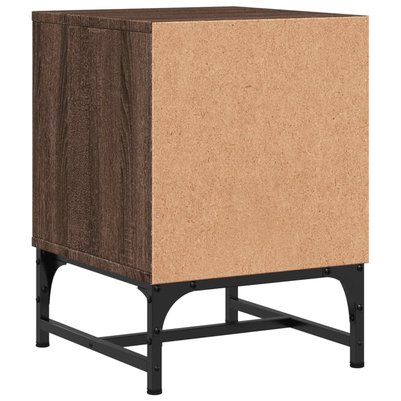 vidaXL 2 db barna tölgy színű éjjeliszekrény üvegajtókkal 35x37x50 cm