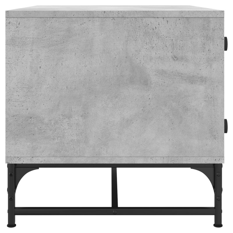 vidaXL betonszürke dohányzóasztal üvegajtókkal 68,5 x 50 x 50 cm