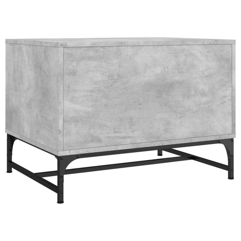 vidaXL betonszürke dohányzóasztal üvegajtókkal 68,5 x 50 x 50 cm