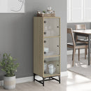 vidaXL sonoma tölgy színű magasszekrény üvegajtókkal 35 x 37 x 120 cm