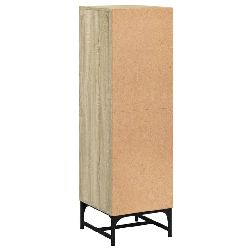 vidaXL sonoma tölgy színű magasszekrény üvegajtókkal 35 x 37 x 120 cm
