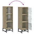 vidaXL sonoma tölgy színű magasszekrény üvegajtókkal 35 x 37 x 120 cm