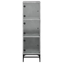 vidaXL betonszürke magasszekrény üvegajtókkal 35 x 37 x 120 cm