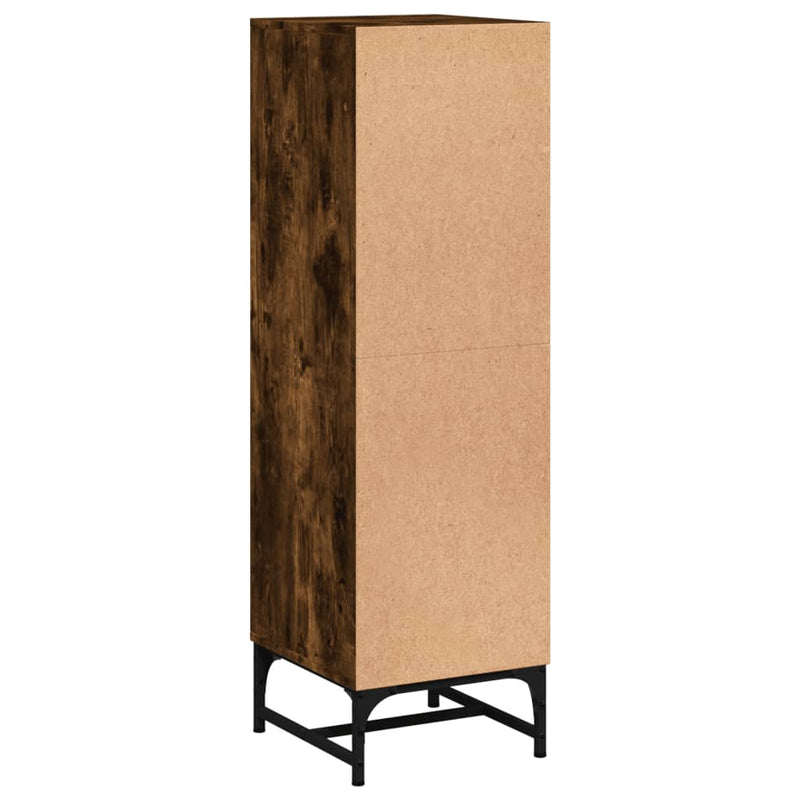 vidaXL füstös tölgy színű magasszekrény üvegajtókkal 35 x 37 x 120 cm