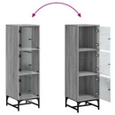 vidaXL szürke sonoma színű magasszekrény üvegajtókkal 35 x 37 x 120 cm
