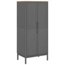 vidaXL FLORO szürke tömör fenyőfa szekrény 77 x 53 x 171 cm