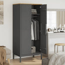vidaXL FLORO szürke tömör fenyőfa szekrény 77 x 53 x 171 cm