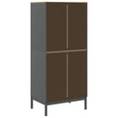 vidaXL FLORO szürke tömör fenyőfa szekrény 77 x 53 x 171 cm
