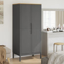 vidaXL FLORO szürke tömör fenyőfa szekrény 77 x 53 x 171 cm