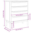 vidaXL FLORO viaszbarna tömör fenyőfa komód