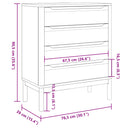 vidaXL FLORO fehér tömör fenyőfa komód