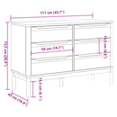 vidaXL FLORO viaszbarna tömör fenyőfa komód