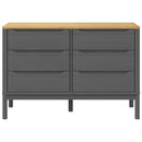 vidaXL FLORO szürke tömör fenyőfa komód