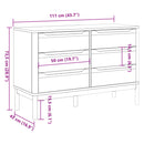 vidaXL FLORO szürke tömör fenyőfa komód