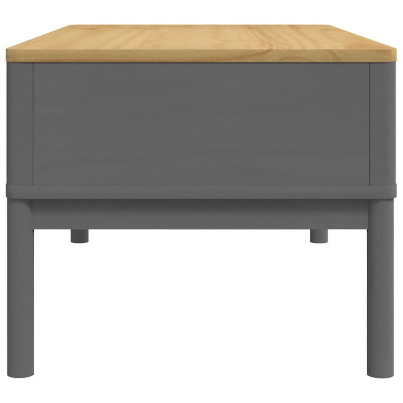 vidaXL FLORO szürke tömör fenyőfa dohányzóasztal 99 x 55,5 x 45 cm