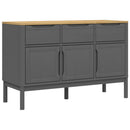 vidaXL FLORO szürke tömör fenyőfa tálalószekrény 114 x 43 x 74 cm