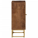 vidaXL tömör mangófa és vas tálalószekrény 55 x 30 x 76 cm